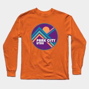 Park City Retro Mountains Purple Long Sleeve T-Shirt